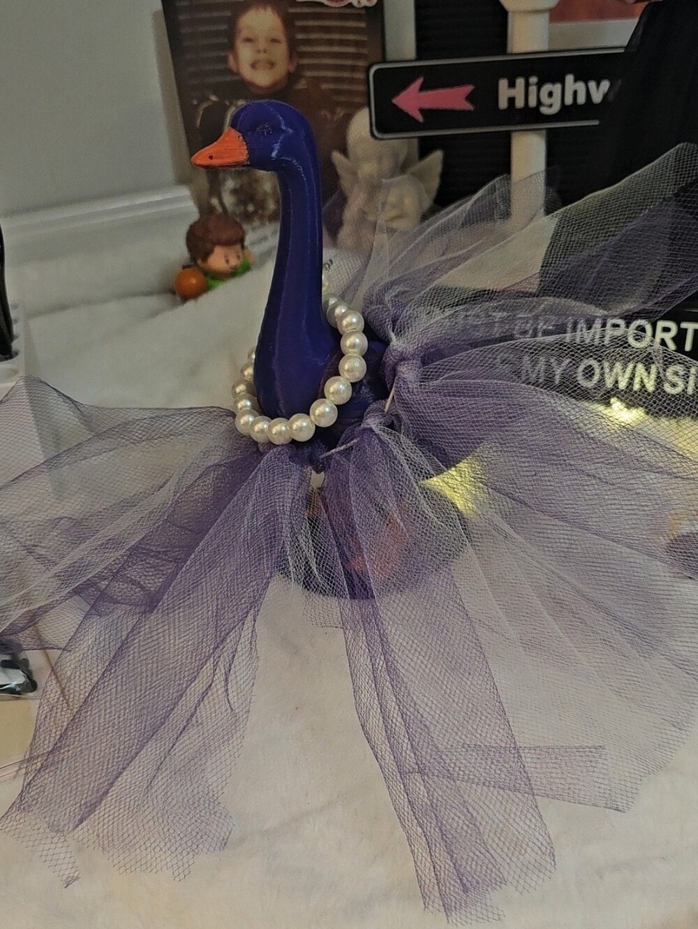 Limited Edition 3D Printed Purple  Desk Goose 7 Inch